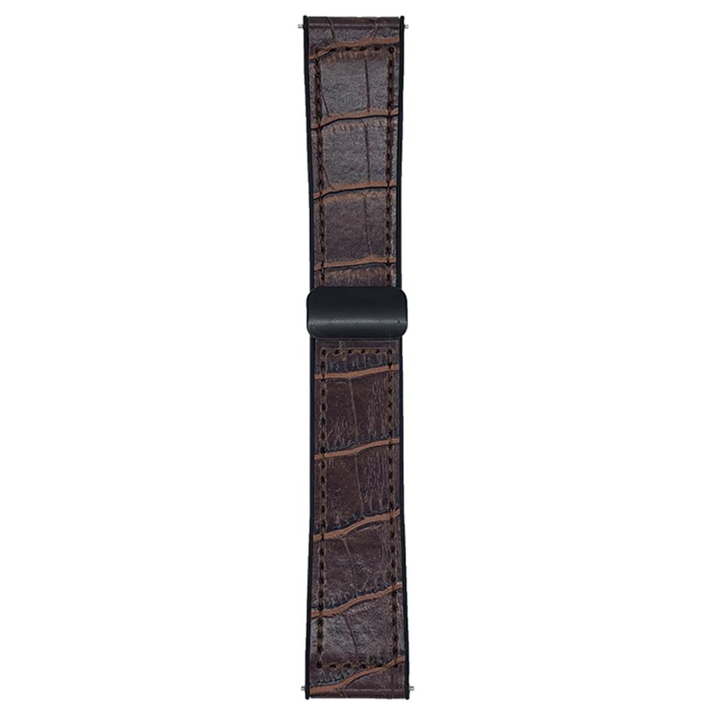 20mm Watch Band for Samsung Galaxy Watch7 44mm/40mm Bamboo Texture PU Covered Silicone Strap with Magnetic Buckle