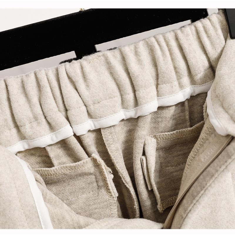 DIMANAF 2025 Осень Зима Женские Брюки Большого Размера Толстые Теплые Модные Женские Длинные Брюки Оверсайз Свободные Штаны