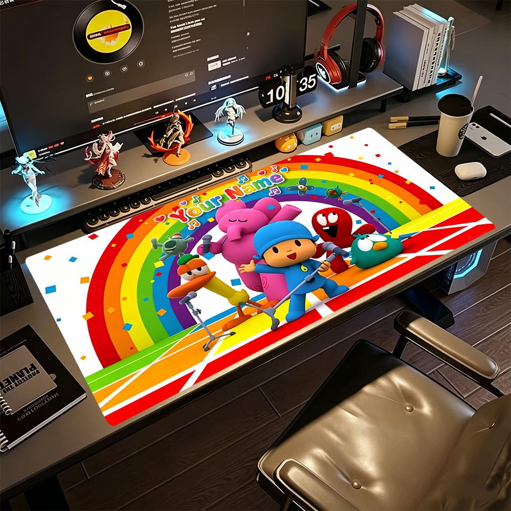 Pocoyo Customizable Name Mouse Pad Keyboard Pad Desktop Mouse Pad Non-Slip Rubber Bottom Suitable for Office Gaming PC Laptop