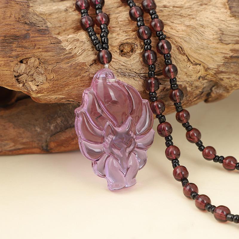 1 шт. Подвеска в виде лисы, модное ювелирное украшение, ожерелье на удачу, универсальная ручная работа, цепочка для свитера, стекло