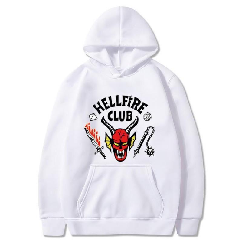 Mens Hooded Sweatshirt Loose Fit Trendy Print Casual Sportswear
