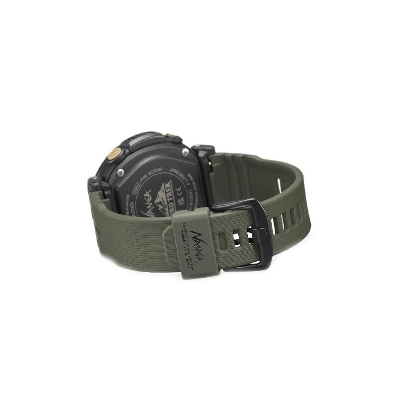 Casio Серия PRO TREK - Серия с дисковым двойным дисплеем Модель в сотрудничестве с NANGA Водонепроницаемость 1000 метров Солнечный кварцевый механизм Ремешок из смолы PRW-6630NA-1A3JR