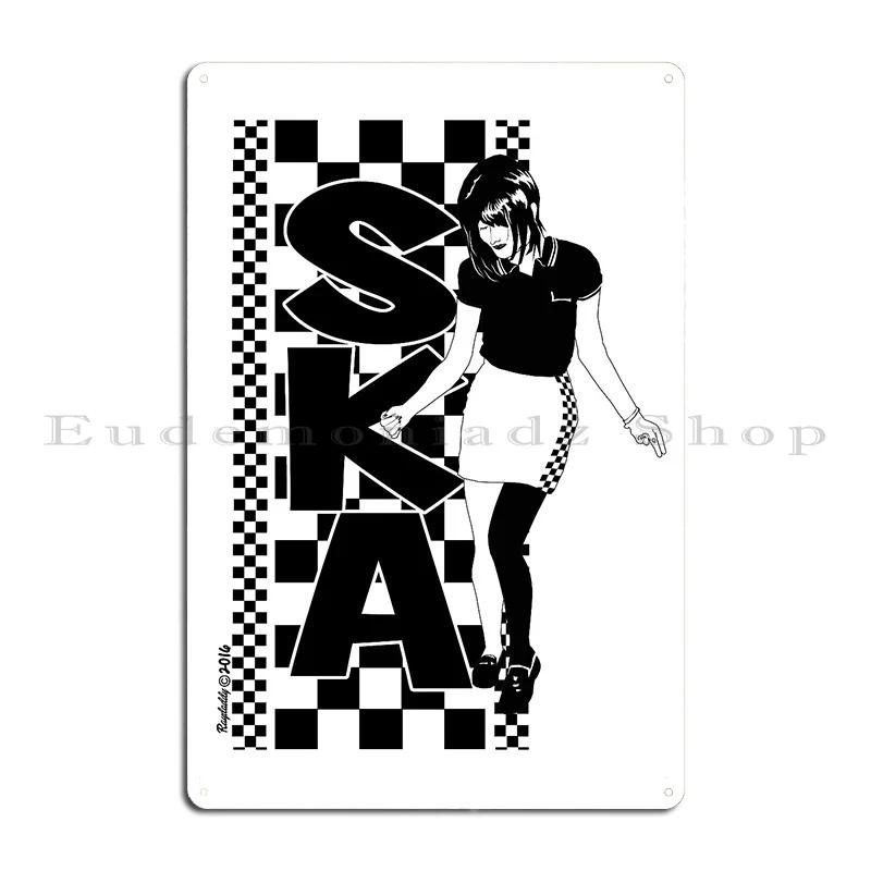 Ska Girl Metal Plaque Poster Club Bar Party Cinema Designer Mural Tin Sign Poster