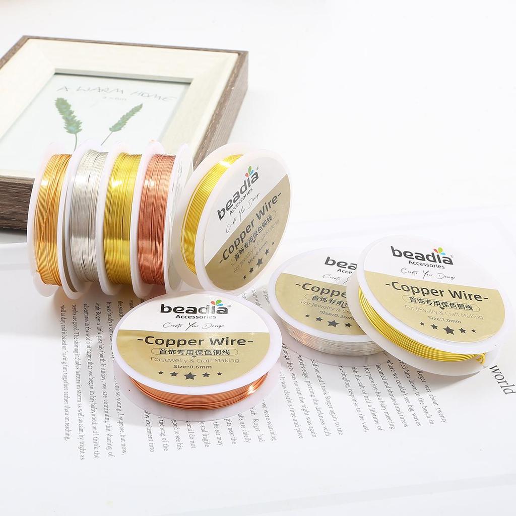 Copper Beading Wire for DIY Bracelet Necklace Colorfast Jewelry Cord String Craft Making