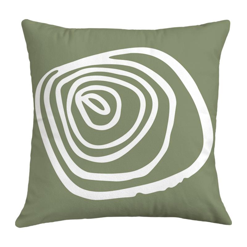 Popular Green Plant Printed Sofa Pillow, Simple Ins Style, Fresh and Refreshing Pillow