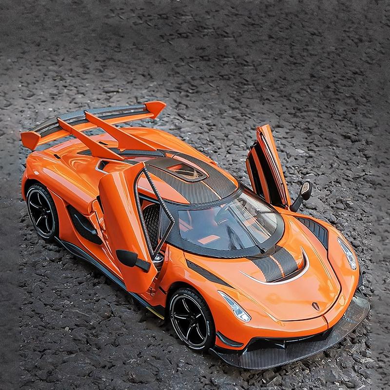 1:24 Jesko Сплав Спортивный автомобиль Модель Литье под давлением Металл Гоночный автомобиль Модель Высокая Симуляция Звук Свет Оттянуть Мальчик Игрушка Подарок на День Рождения Co