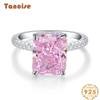 Tancise S925 Sterling 8*10 Pink Diamond High Carbon Finger Woman