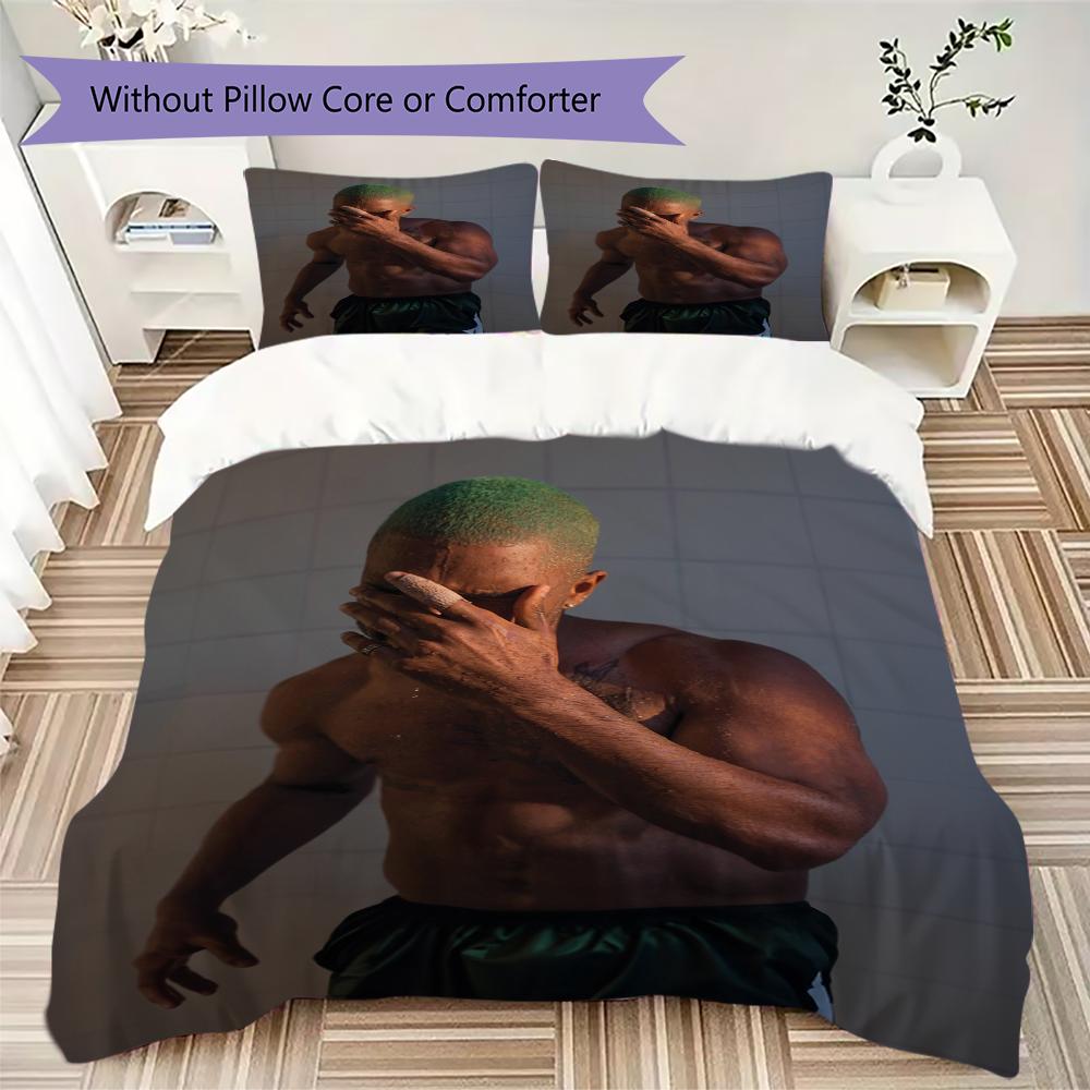 Frank Ocean Pattern Bedding uilt Set uilt Cover Pillowcase Home Decoration Birthday Gift (1 * duvet cover + 2 * pillowcase without core)
