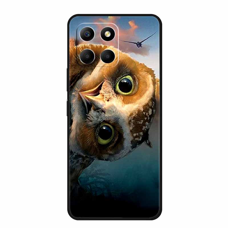 Чехол для Honor X6a Животные ТПУ Силикон Мягкая Задняя Крышка Телефона для Huawei Honor X6a HonorX6A 2023 Защитный Волк Черный Крутой Чехол