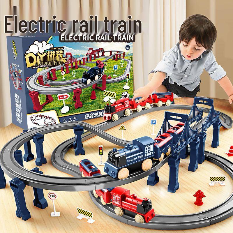 High-Speed Electric Train EMU Model with Track - Educational Children's Toy Gift