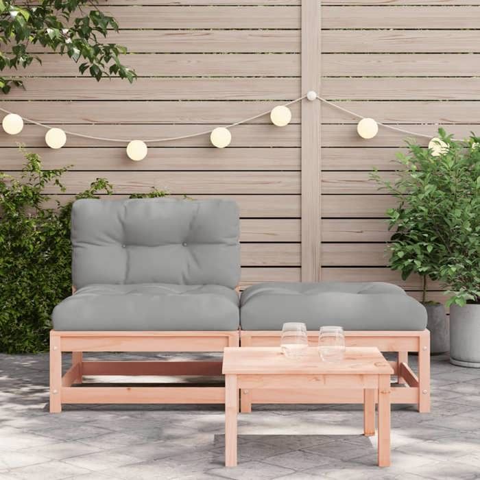 VidaXL Garden Sofa Without Armrests with Cushions and Footrest, Seat with Backrest, Patio Terrace Furniture 838131