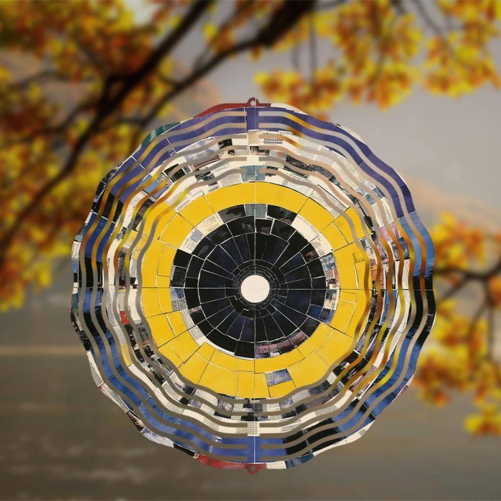 10 Inch Hanging Metal Wind Spinner Outdoor Wind Chime for Patio Garden Balcony Decor with 360 Rotating Hook Artistic Gift Idea