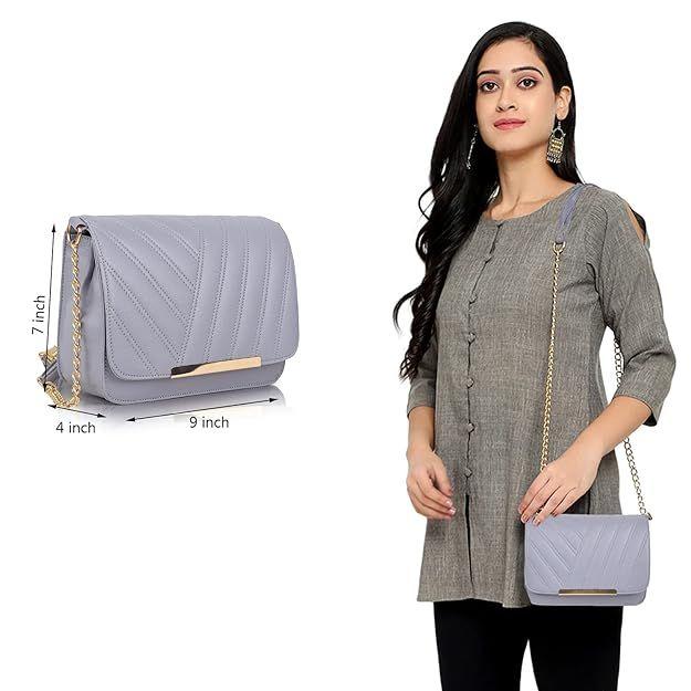 Стильная женская слинг-сумка через плечо из синтетической кожи с ремешком-цепочкой