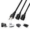 US NEMA 5-15P 3Pin Male To 5-15R Female Cloverleafs Power Cable Y Splitters for Laptops Notebook Power Adapters