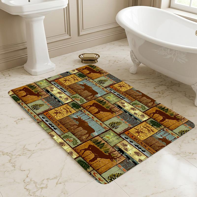 Cabin Moose Living Room Nonslip Area Rug Soft Carpet For Bedroom Game Playroom Sofa Office Home Decor Doormat Christmas Gift C9302102