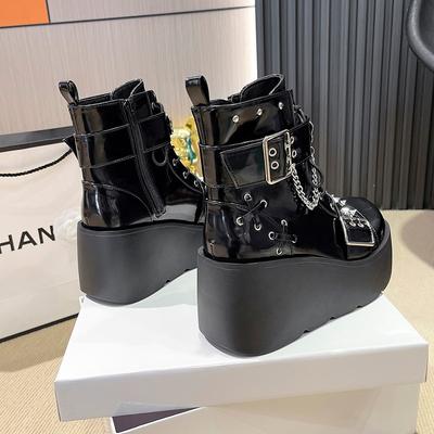 9 см женские высокие сапоги косплей сапоги до середины голени высокие сапоги на танкетке на платформе лето осень новые дизайнерские готические туфли для женщин Botas