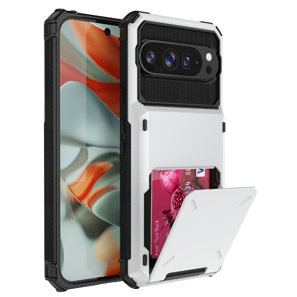 Для Google Pixel 10 Pro XL Чехол PC+TPU Двухслойная Задняя Крышка для Телефона с Держателем для Карт