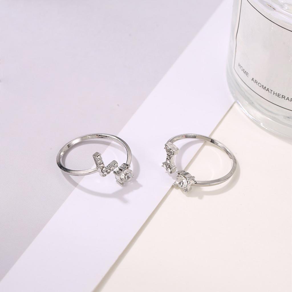 Alphabet Z To A Adjustable Ring Open Band Wedding Couple Ring