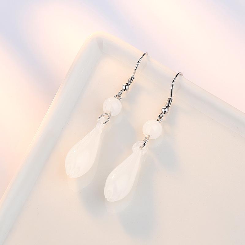 Женские корейские модные элегантные 925 посеребренные антиаллергенные серьги с цветком магнолии, висячие серьги, женские украшения для ушей, рождественский подарок