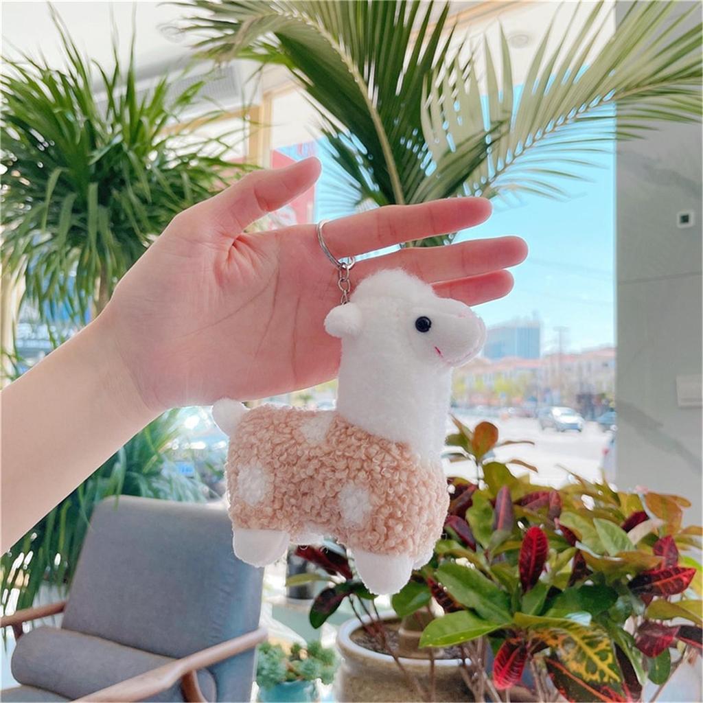 Alpaca- Keychain Plush Easter Llama Plushie Pendant Sheep Doll Stuffed Toy Animals Keyring For Girls Boys