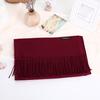 Solid Color Scarf For Women In Winter Thickened And Warm Versatile For Students Single Color Tassel Imitation Cashmere Scarf Shawl