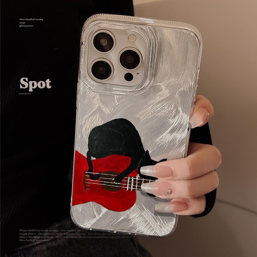 Artistic Black Cat Phone Case For iPhone 17 16 15 14 13 12 11 Pro Max 16 15 14 7 8 Plus XS XR X Silicone Shockproof Bumper Cover