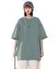 Big Short Big Silhouette Korean Simple Oatmeal M [westkun] Women's T-Shirt, Sleeve, 100% Cotton, T-Shirt, Oversized, Loose, Fashion, Plain, Tops,