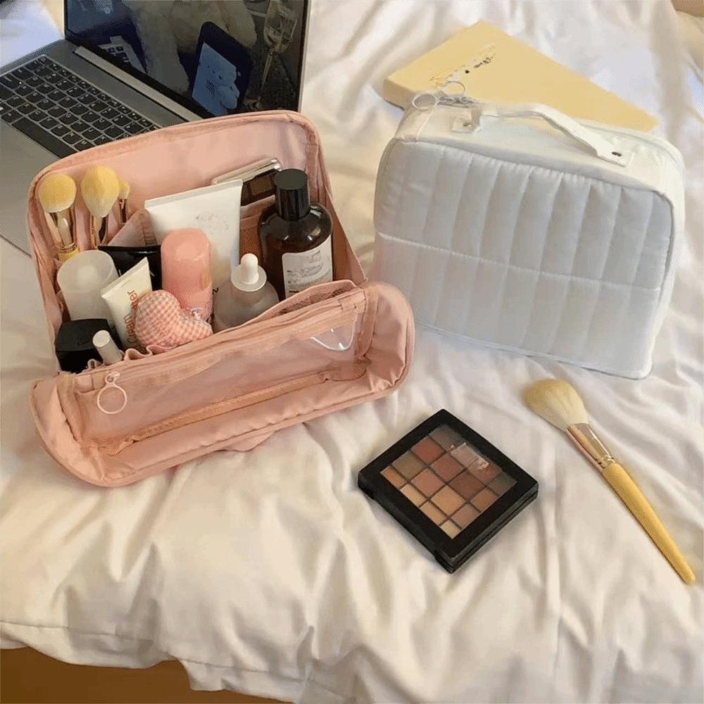 Standable Skincare Storage Bag Solid Color Travel Luggage Bag Wash Bag Women Makeup Bag Bathroom