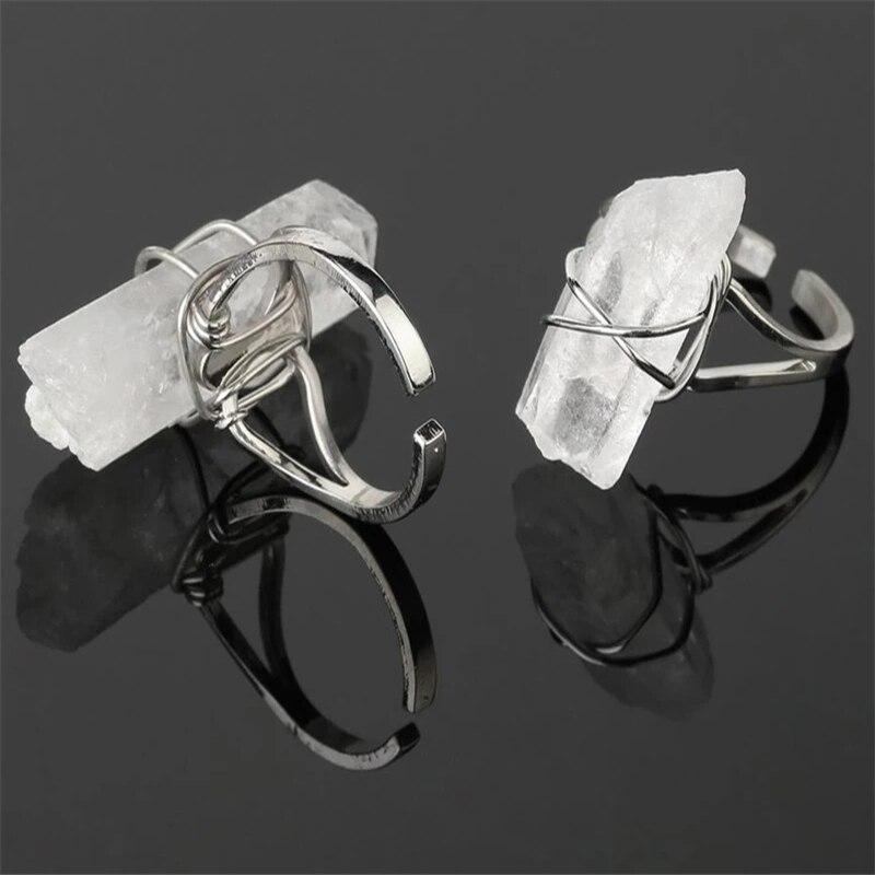 Cleansing and Healing Clear Quartz Open Ring