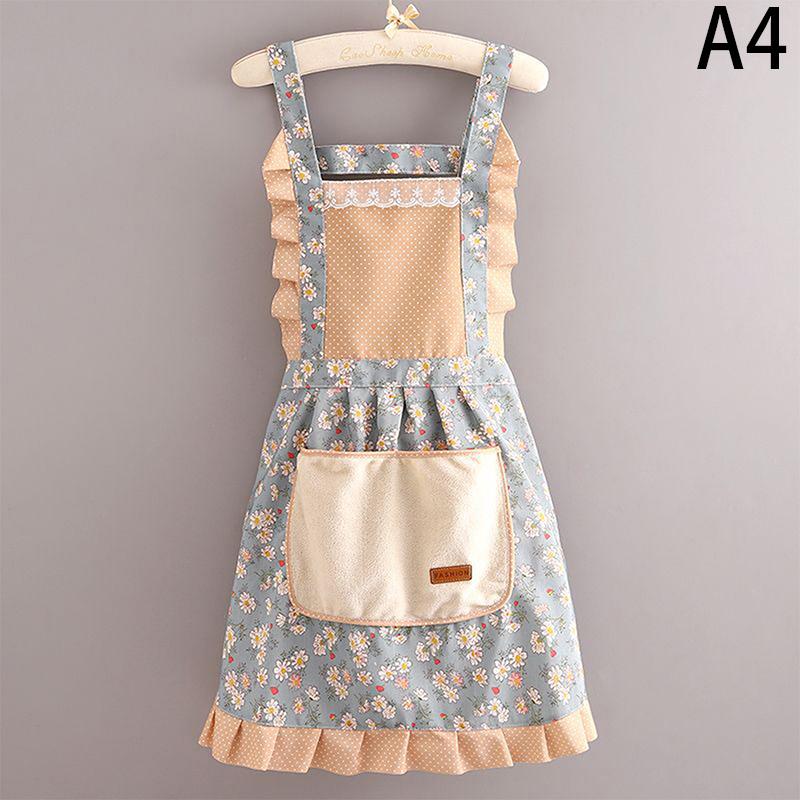 Холщовый фартук с цветочным принтом, моющийся, прочный, устойчивый к пятнам и износостойкий для кухни, фартуки для дома и работы, красивый фартук для кухни