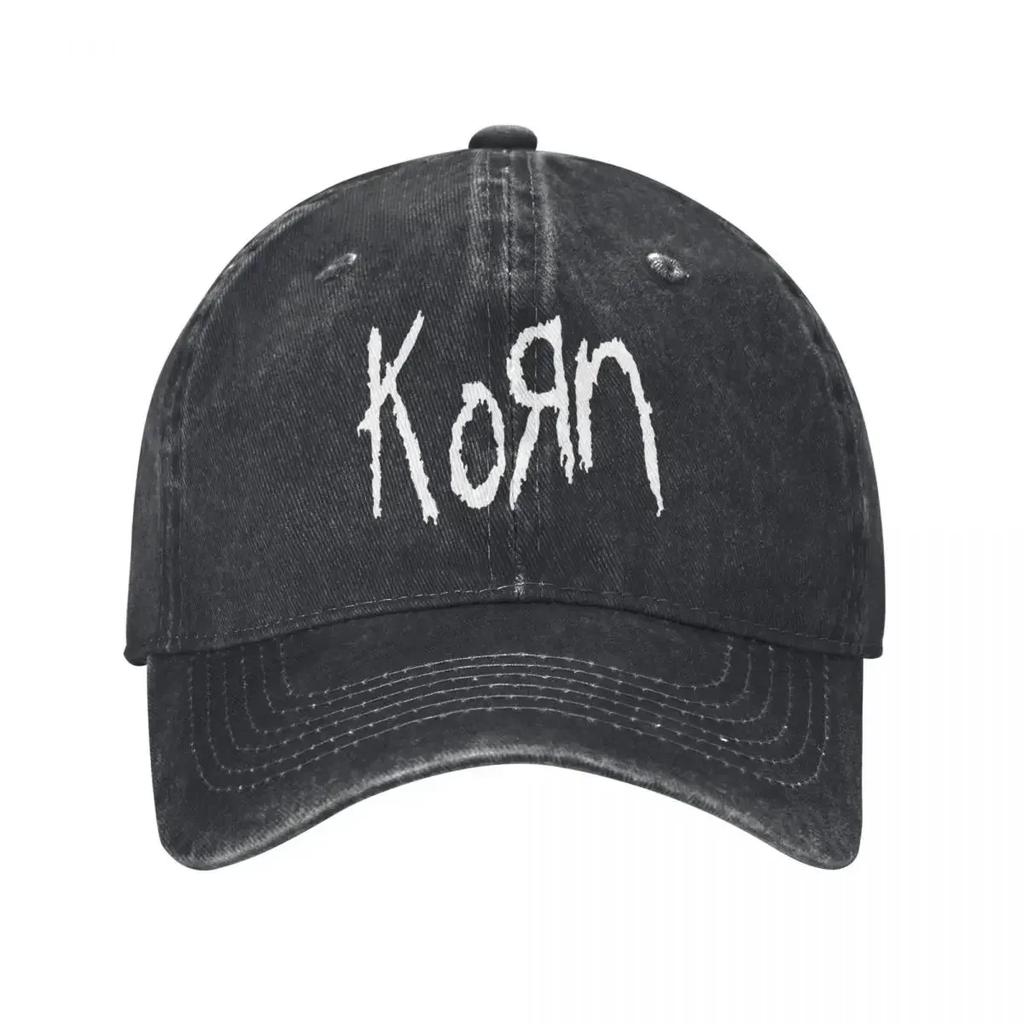 Korn Band Logo Baseball Caps Casual Distressed Washed Sun Cap for Men Women Outdoor Running Golf Hats Cap