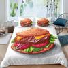 Hamburger Duvet Cover Meat Cheese Fast Food Theme Cartoon Hamburg Pattern Quilt Cover Bedroom Decoration for Children Boys Girls