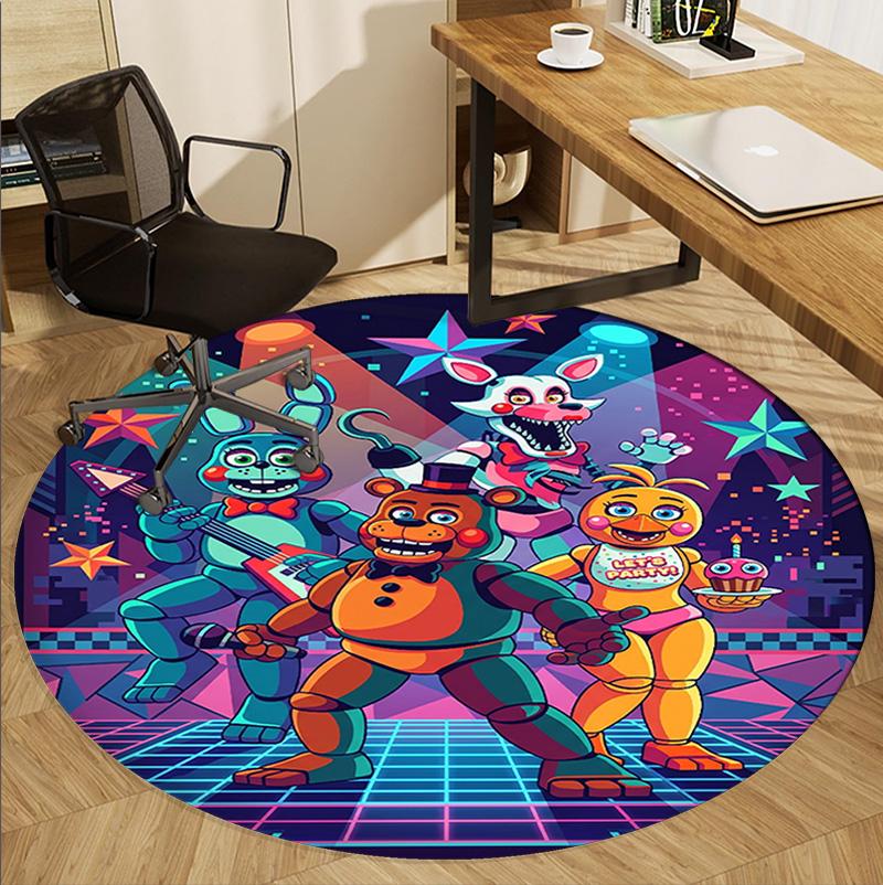 Круглый коврик с рисунком Five Nights at Freddy's, коврик для помещений/улицы, для пикника, игровой комнаты, спальни, офиса, гостиной, ковер для домашнего декора, подарок на день рождения
