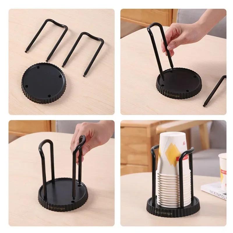 Кухонный держатель для бумажных стаканчиков, одноразовый сборщик чашек, многофункциональная настольная стойка для хранения чашек, бытовой держатель для кофейных чашек для дома