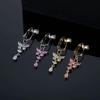 Модный Медный Пирсинг для Пупка с Подвеской в Виде Бабочки и Цирконами - Без Прокола