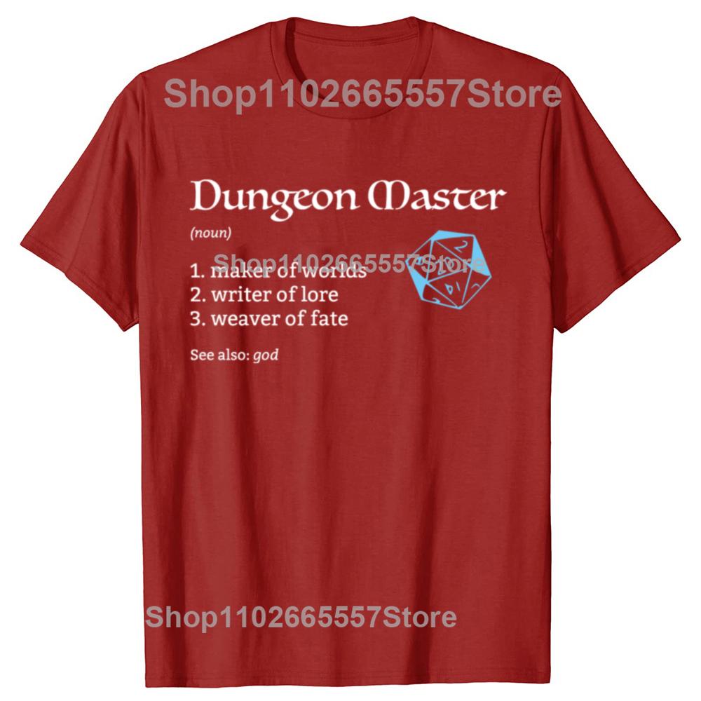 Funny Dungeon Master (DM) Definition Dungeons Dragons T-shirts Men Fashion Casual Oversized 100% Cotton Loose Oversized T Shirt
