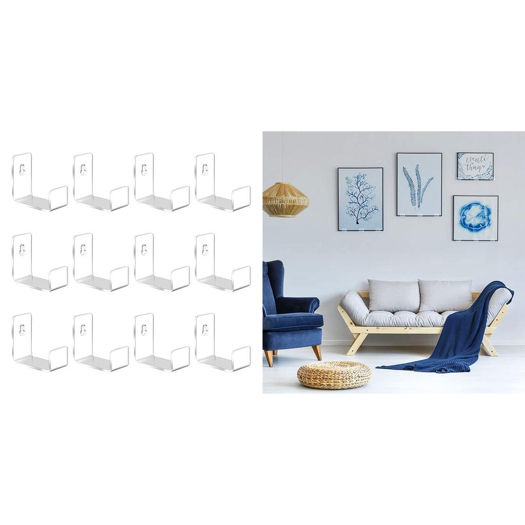 12 шт. Прозрачная полка для пластинок, настенное крепление, держатель для винилов, акриловый держатель для альбомов, подставка-дисплей для пластинок, кронштейн, украшения для дома