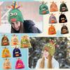 Милая и забавная вязаная шапка, милая мультяшная светоизлучающая шерстяная шапка для девочек осенью и зимой, забавная вязаная шапка