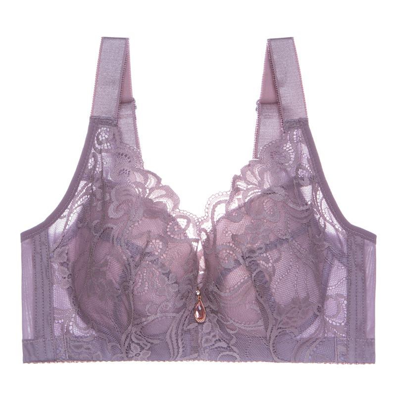 Сексуальный кружевной ультратонкий бюстгальтер большого размера без косточек, собирает большую грудь, чтобы она казалась меньше, и корректирует форму женского нижнего белья.