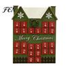 Wooden Christmas Advent Calendar House Calendar, with 24 Drawers, Countdown to Kids Adults Gift Box, Refillable Xmas Desktop Decoration Box
