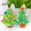 Relaxing DIY Craft Project Christmas Tree Keychain, Faux Crystal Beaded Xmas Pendant, Customizable Charm 3D Holiday Key Ring Accessory for Home Decor