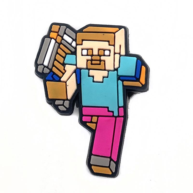 DIY Наборы для украшения кроксов и обуви из ПВХ с персонажами Minecraft