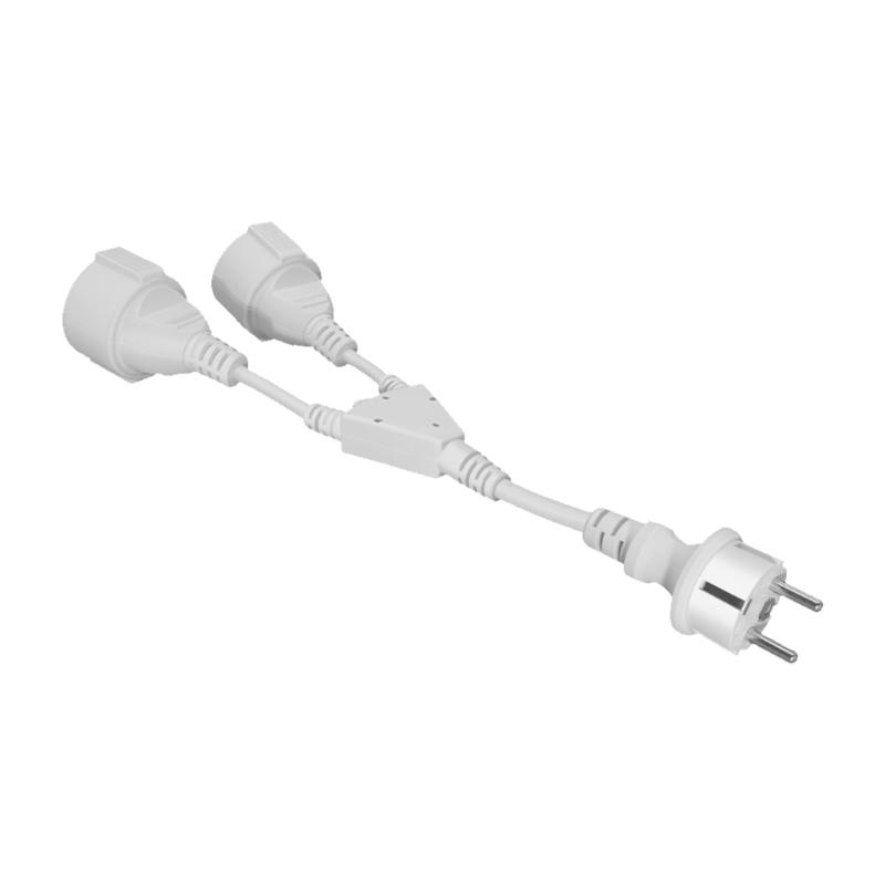 Кабель-разветвитель питания 16А европейского стандарта 4,8 мм, штекер-гнездо, 30 см, с изоляционным шнуром из ПВХ, высокой прочности