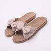 Summer Women's Striped Bow Cotton-Linen Slippers