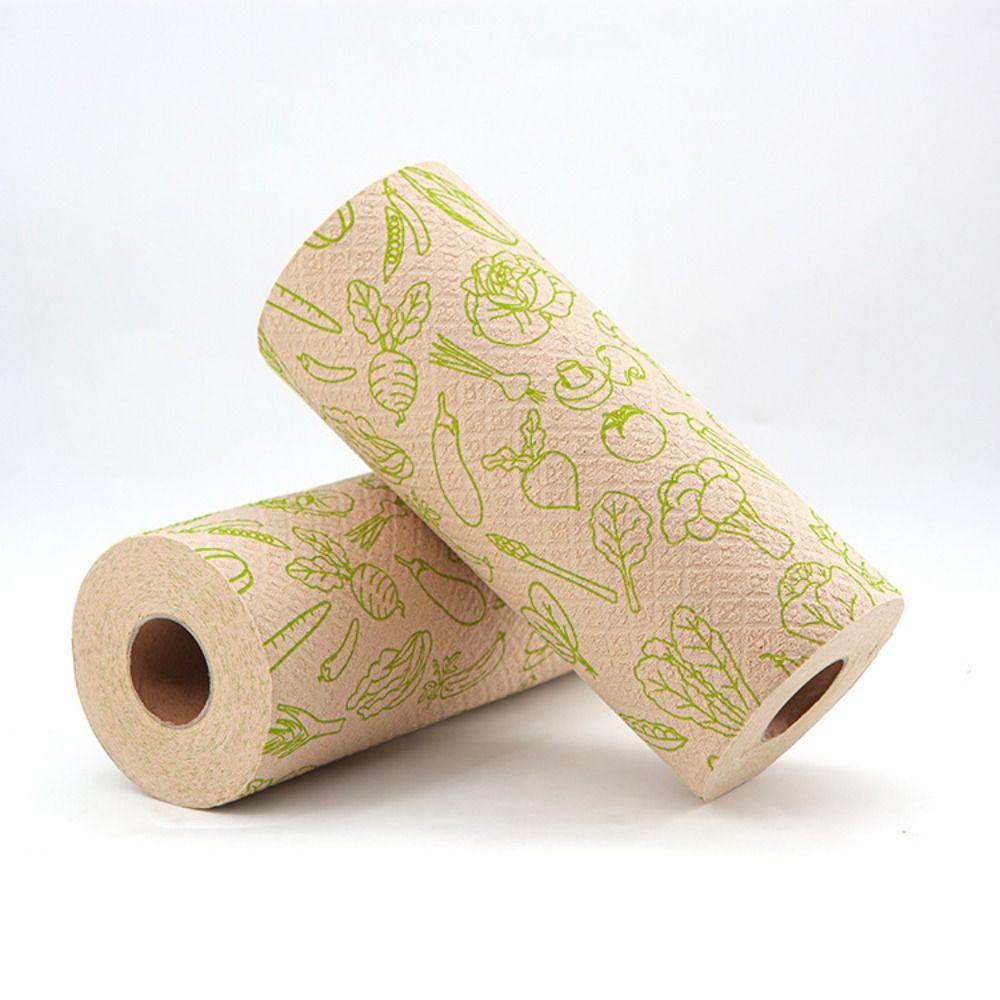 60 листов/рулонов многоцелевых антипригарных тряпок для мытья посуды с маслом, сменная бамбуковая ткань для ленивых