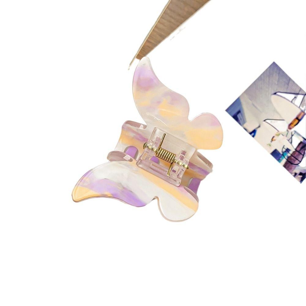 Красочные ретро заколки для волос в виде краба, акриловые милые заколки в виде акулы, элегантные заколки-бабочки, ежедневные