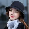 Elegant Women's Wool Felt Fedora: Retro Spring/Autumn Black Short Brim Bowler