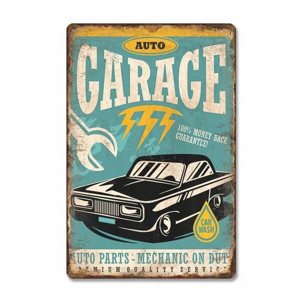 Classic Auto Garage Car Full Service Metal Tin Signs Wall Art Posters Plate Wall Decor for Bars Man Cave Cafe Clubs Garage Retro