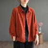 Cotton Jacket Women Autumn Short Casual Button Jacket Loose Simple Large Size Long Sleeve Tops
