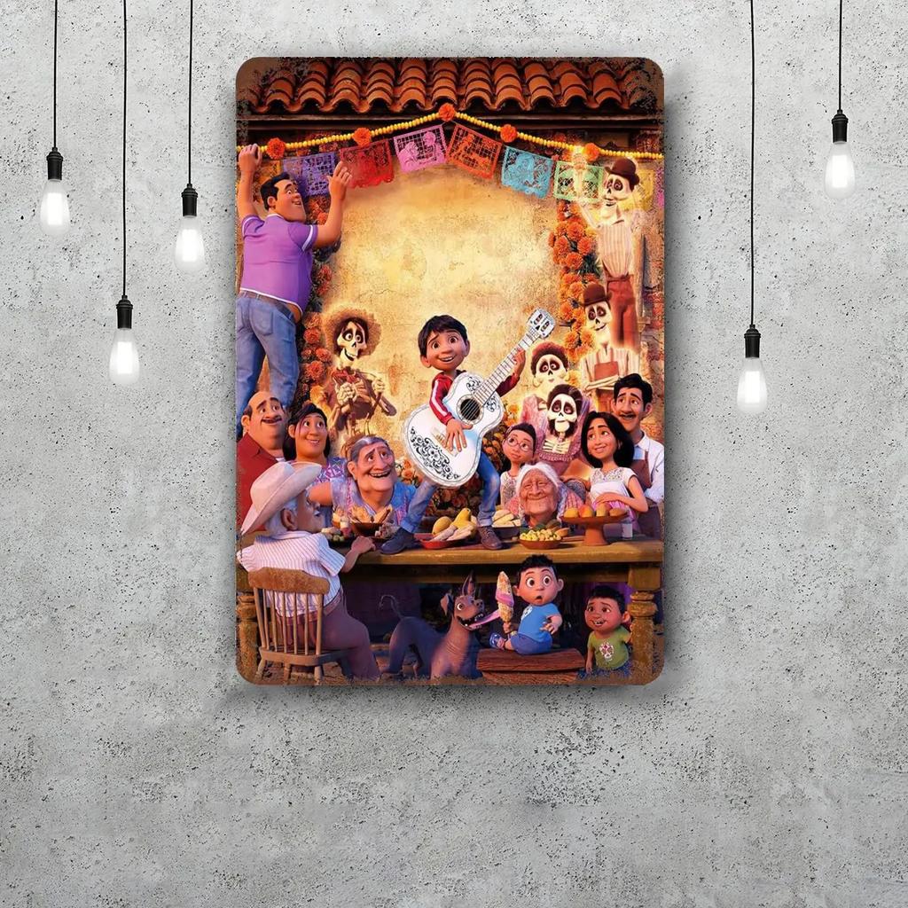 MINISO Coco Classic Poster Rusty Metal Plaque Retro Decorative Plate Bar Man Cave Garage Club Metal Sign Wall Decoration